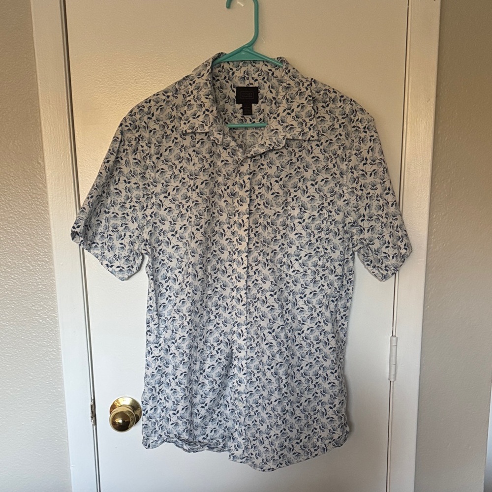 Men's Blue Floral Patterned Shirt